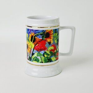 Floral Impressionism Art Tankard Mug Sunflower Poppy Field James Brandess Art